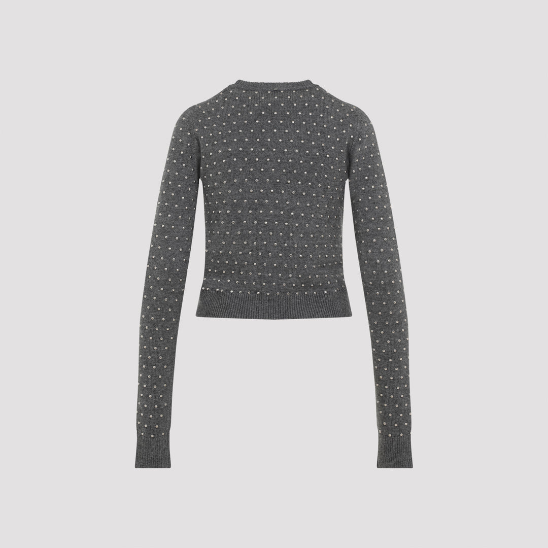 Anthracite Grey Wool Sierra Studded Pullover-3