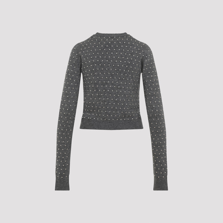 Anthracite Grey Wool Sierra Studded Pullover-3