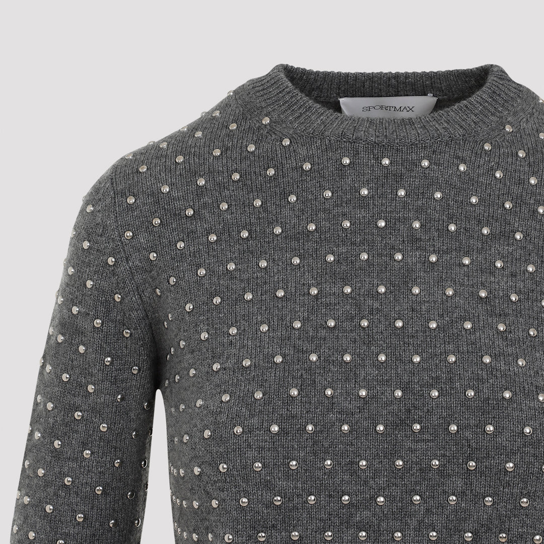 Anthracite Grey Wool Sierra Studded Pullover-4