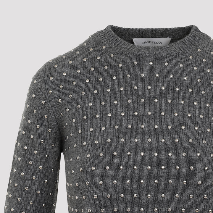 Anthracite Grey Wool Sierra Studded Pullover-4