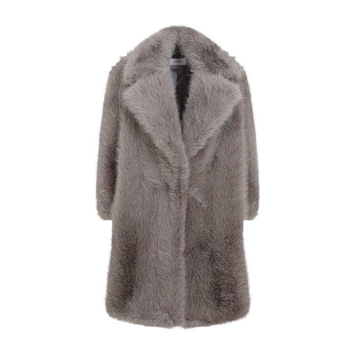 Pearl Grey Manico Faux Fur Coat-1