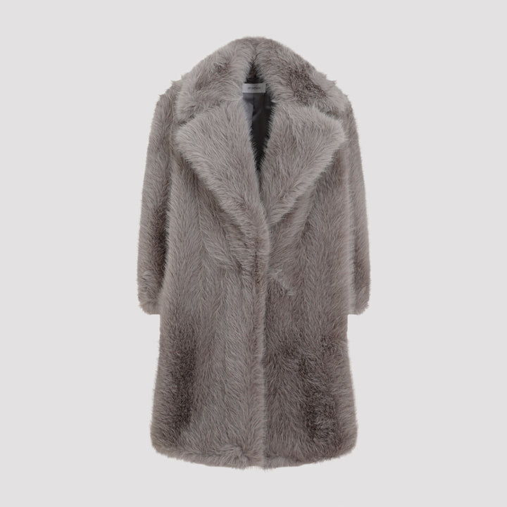 Pearl Grey Manico Faux Fur Coat-2