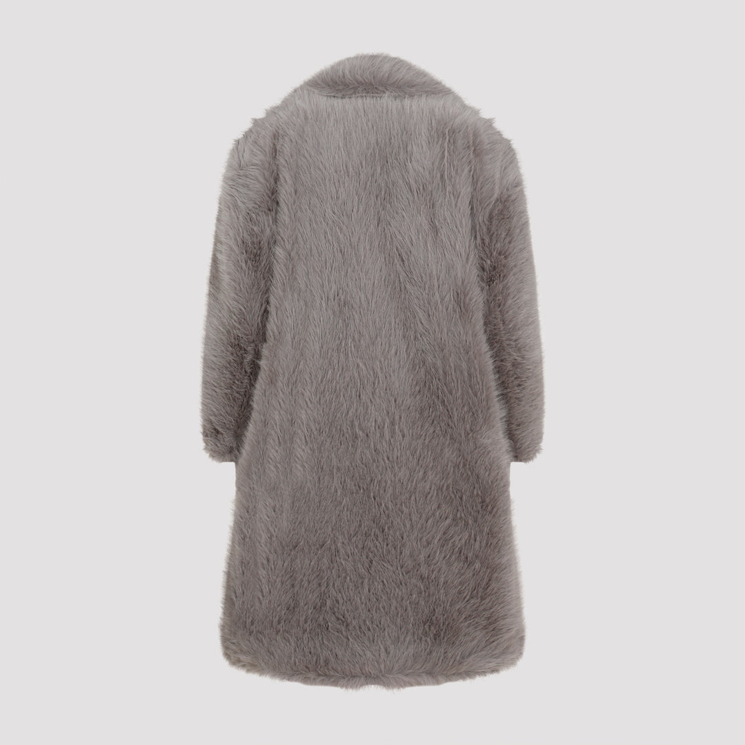 Pearl Grey Manico Faux Fur Coat-3