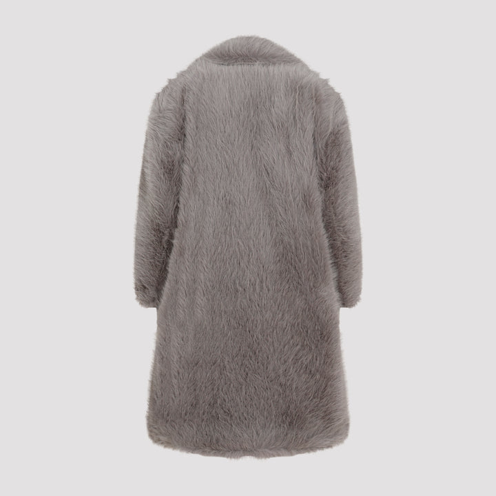 Pearl Grey Manico Faux Fur Coat-3