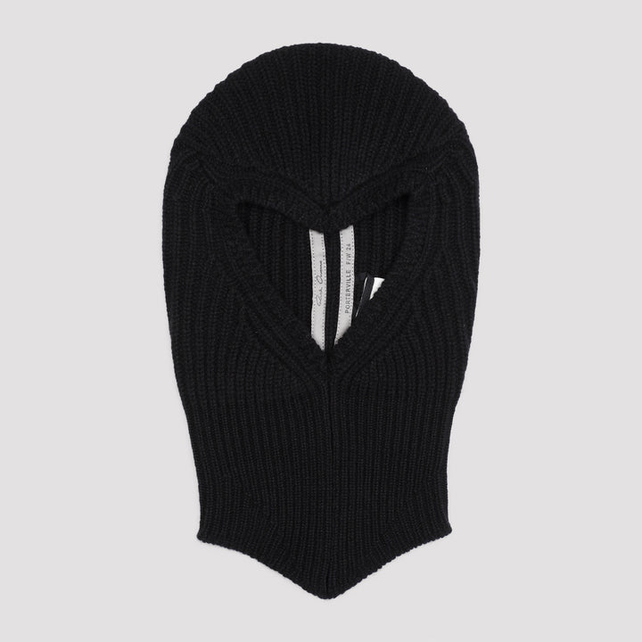 Black Wool Skull Balaclava Hat-0