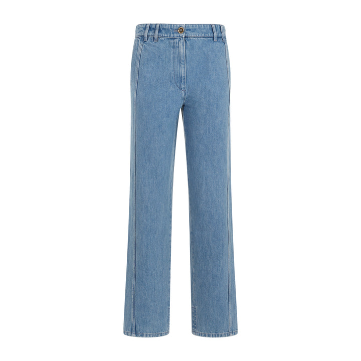 Ice Blue Cargo Cotton Trousers-1