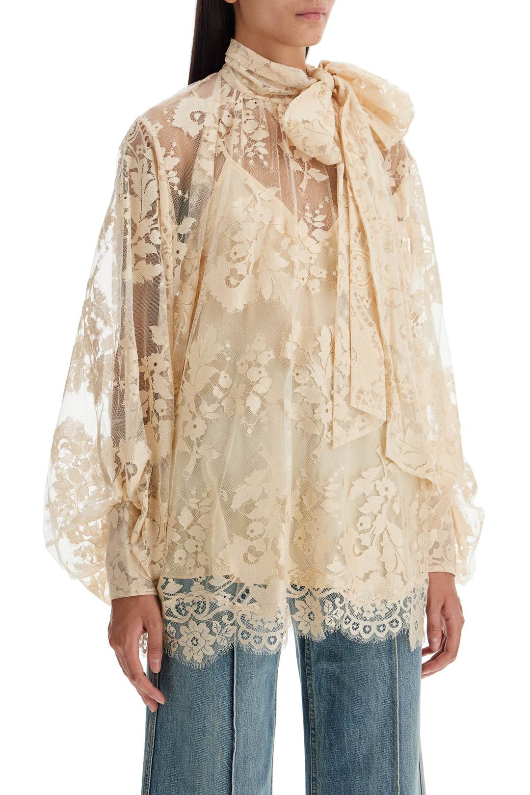 of lace blouse with floral pattern-1