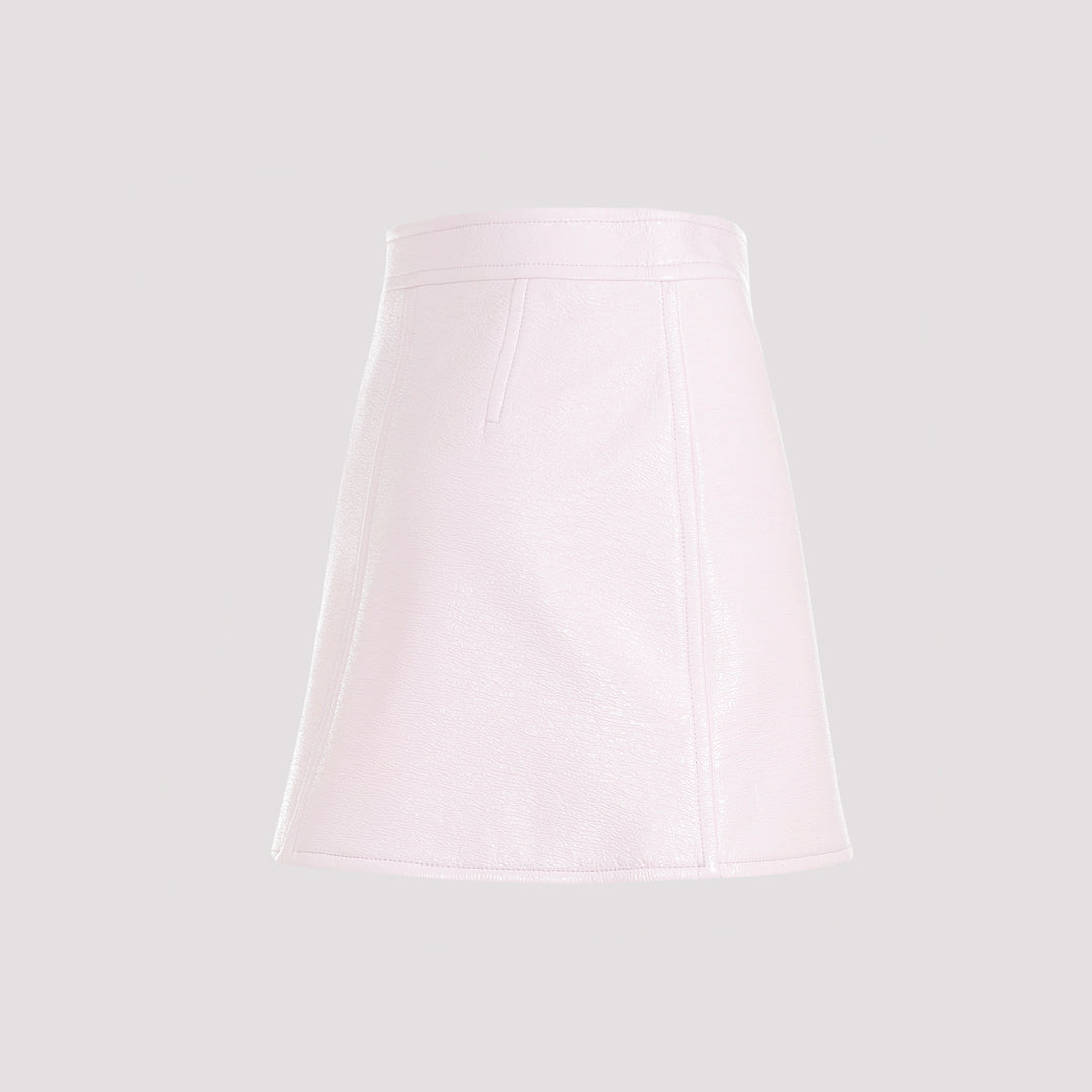 Pale Pink Vinyl Mini Skirt-4