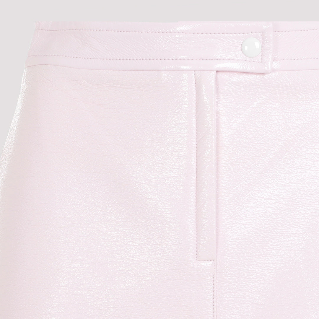 Pale Pink Vinyl Mini Skirt-5