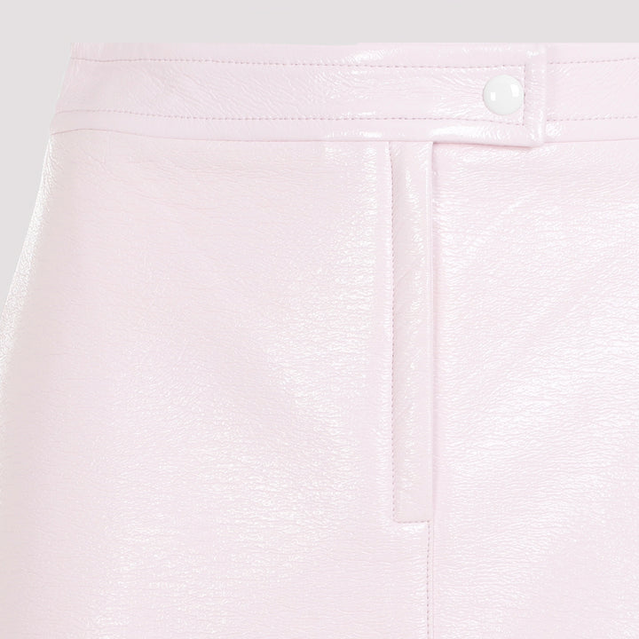 Pale Pink Vinyl Mini Skirt-5