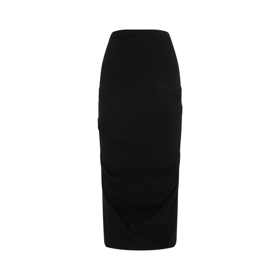 Black Sonata Wool Midi Skirt-1