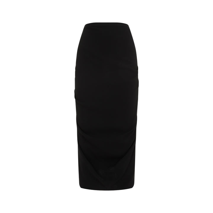 Black Sonata Wool Midi Skirt-1