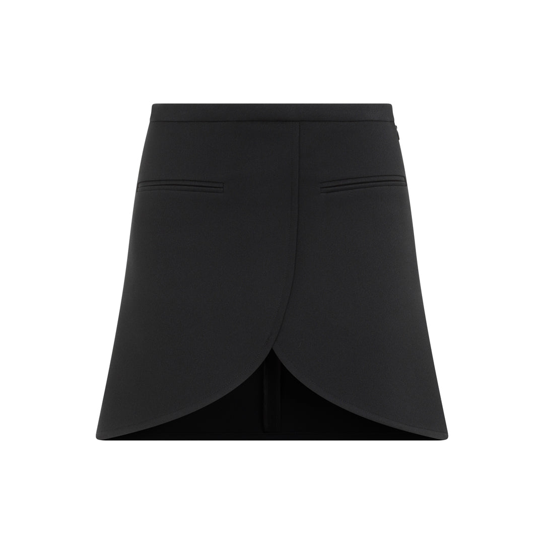 Black Ellipse Twill Mini Skirt-1