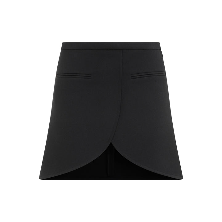 Black Ellipse Twill Mini Skirt-1