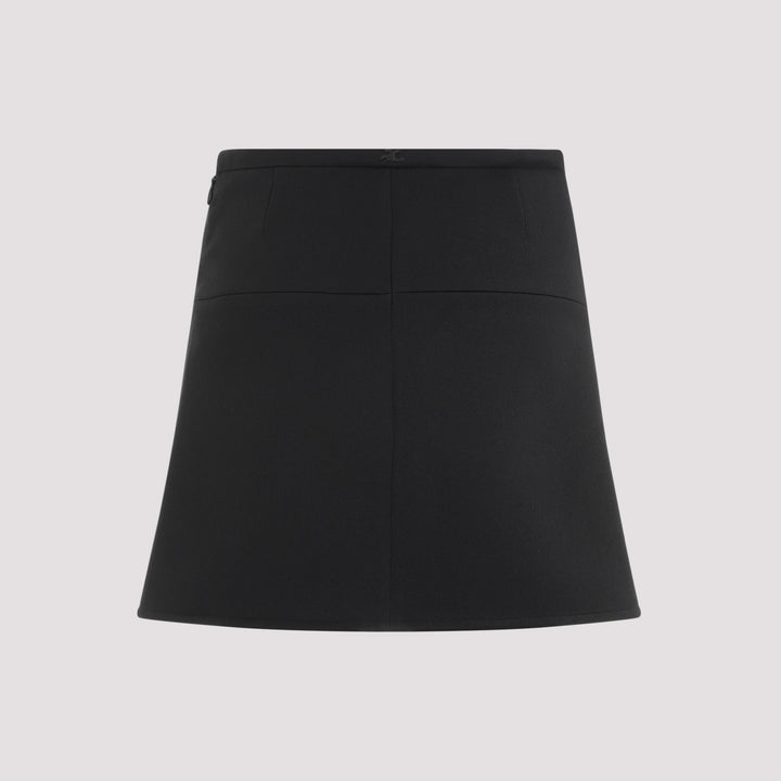 Black Ellipse Twill Mini Skirt-3