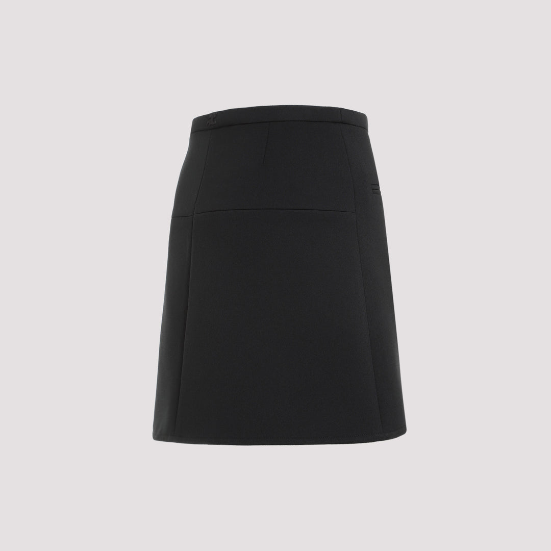 Black Ellipse Twill Mini Skirt-4