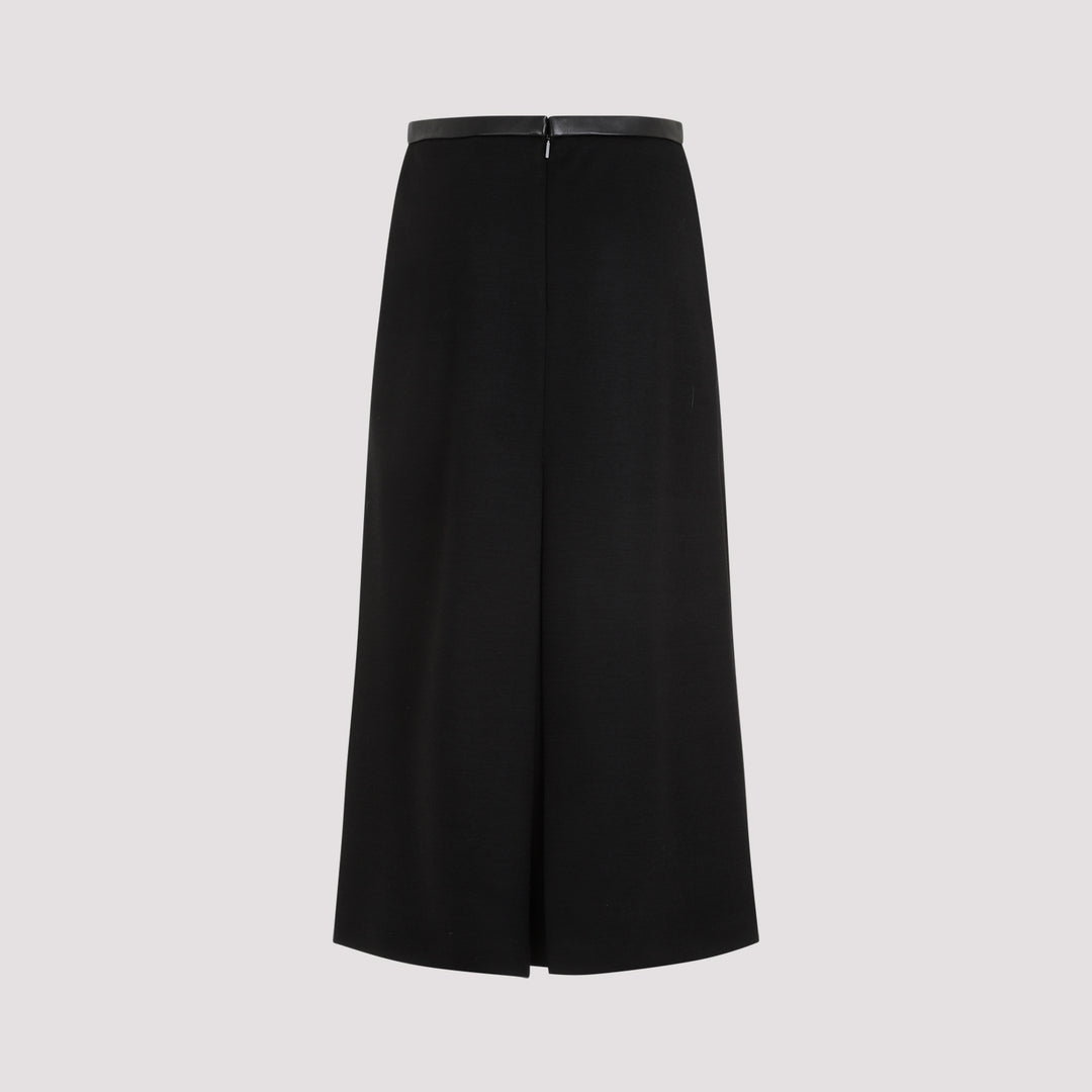 Black Wool Midi Skirt-3