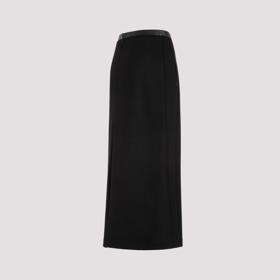 Black Wool Midi Skirt-4