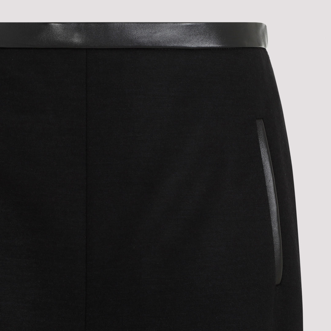 Black Wool Midi Skirt-5