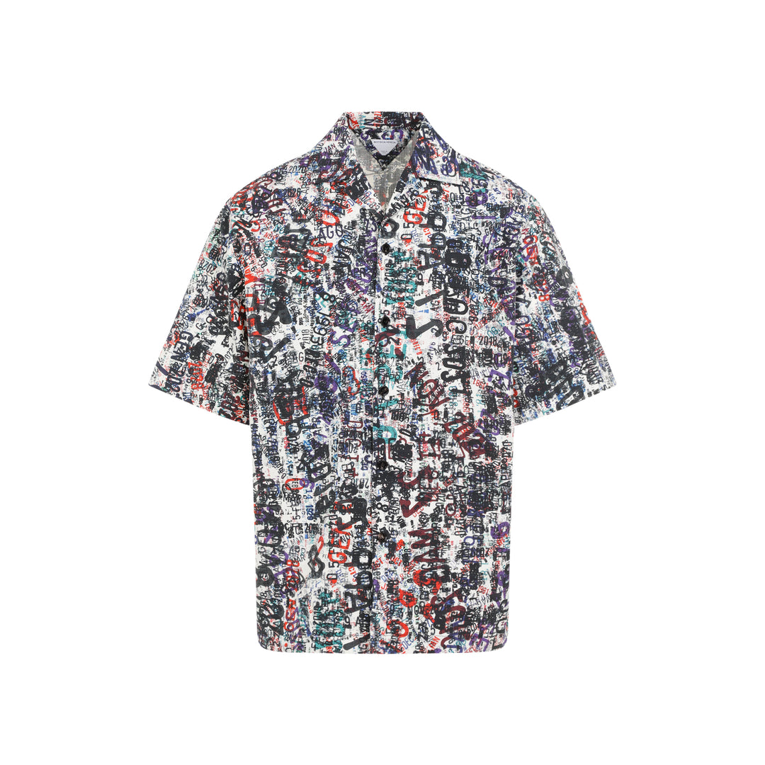 Chalk White Multicolor Degrade Print Shirt-1