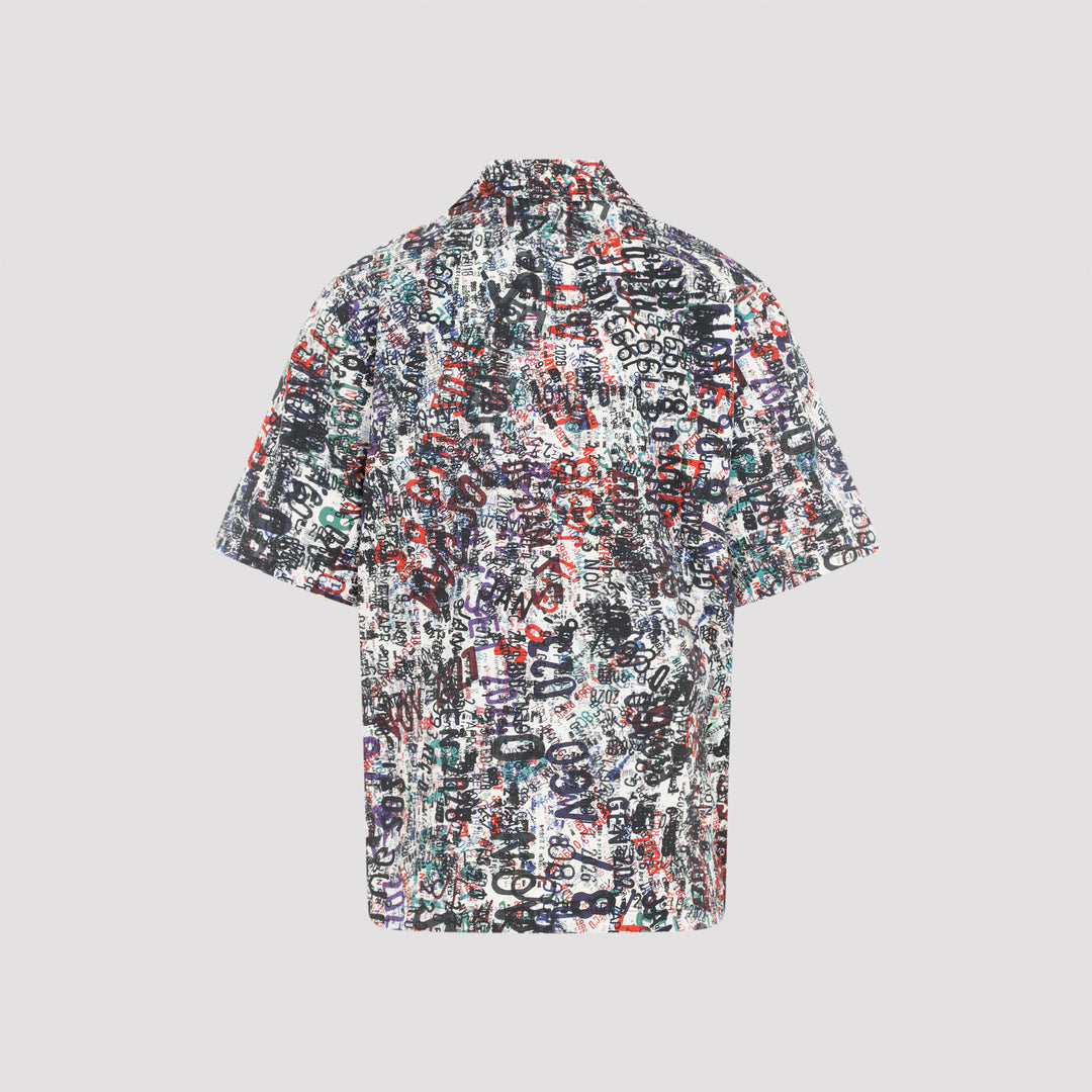 Chalk White Multicolor Degrade Print Shirt-3