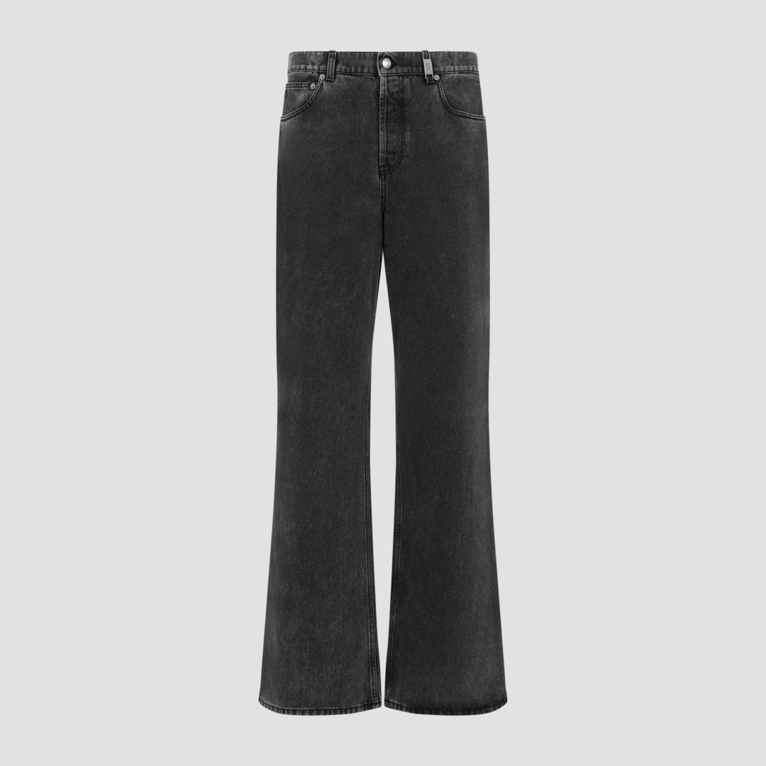 Black Low Rise Baggy Cotton Jeans-0