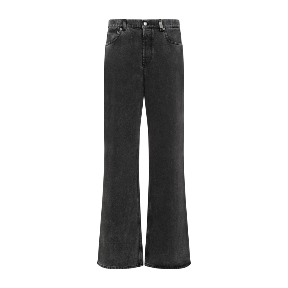 Black Low Rise Baggy Cotton Jeans-1