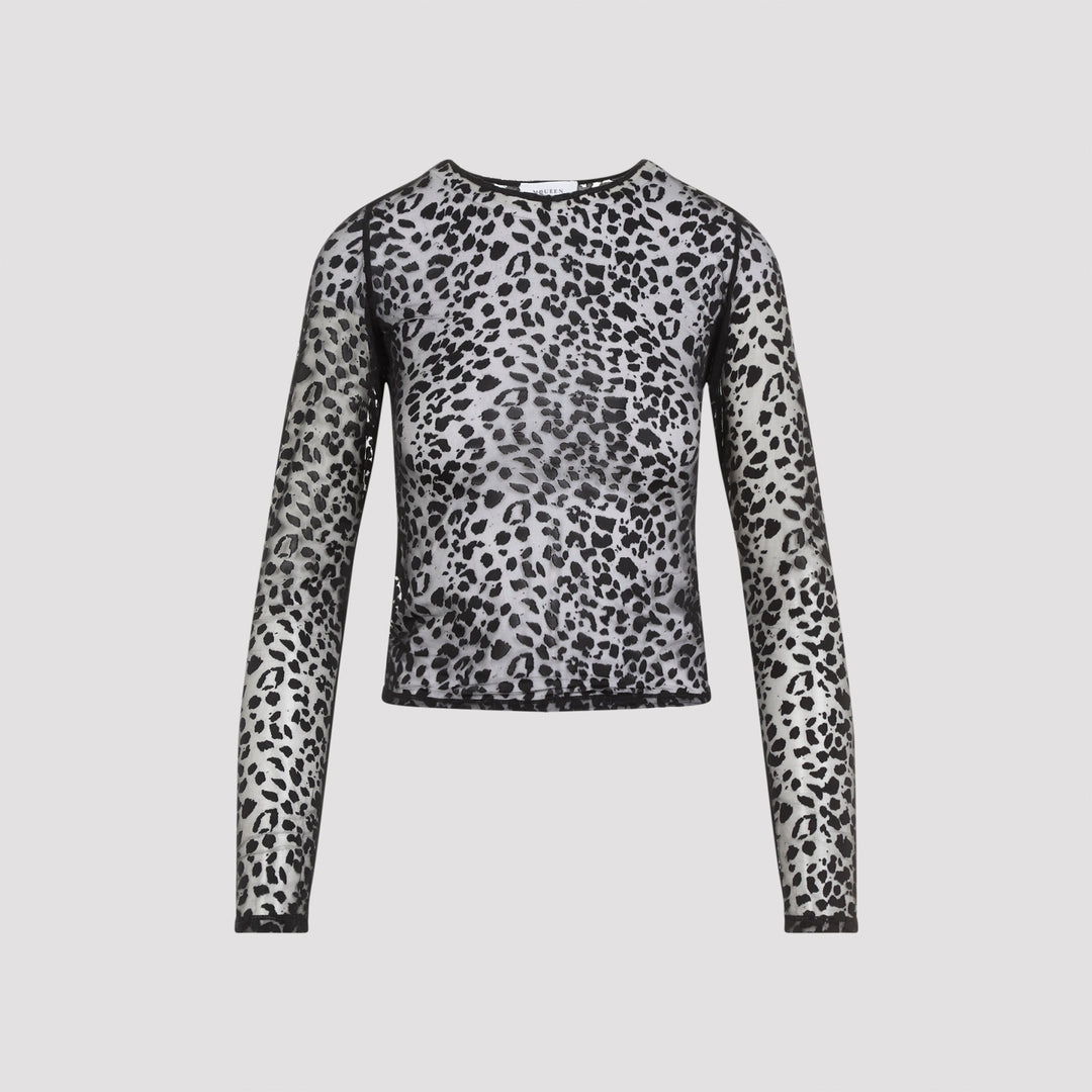 Black Leopard Devoré Viscose Top-0