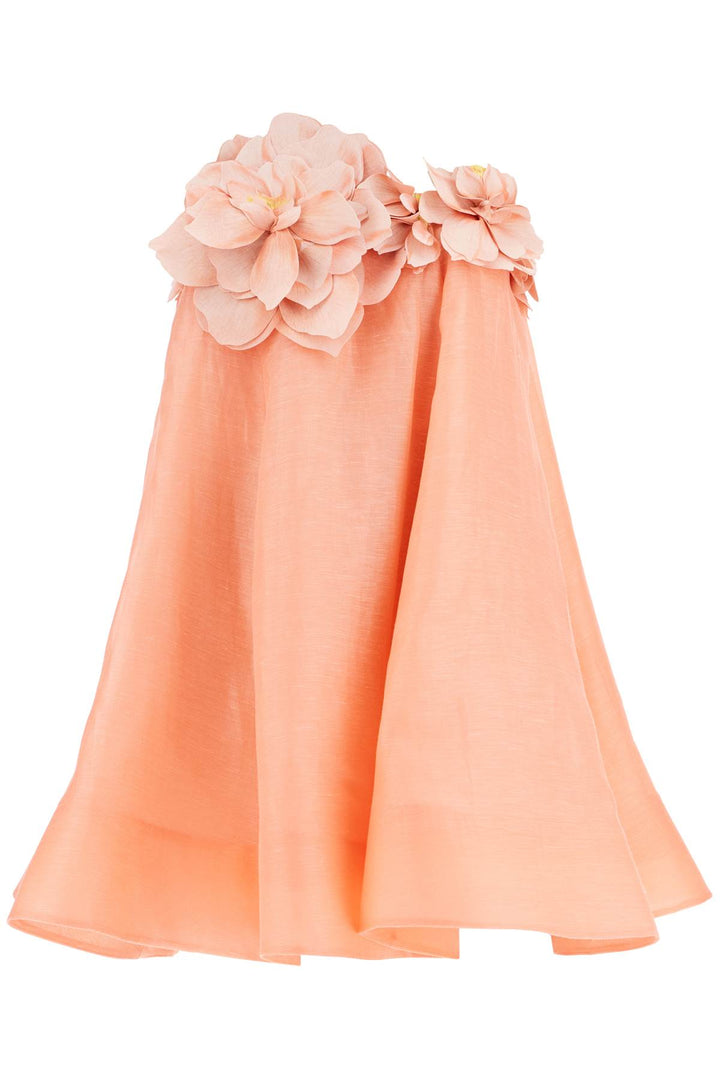 "mini organza dress with petal-0