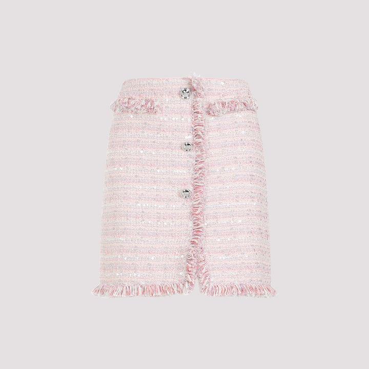 Pink Bouclé Mini Skirt-2