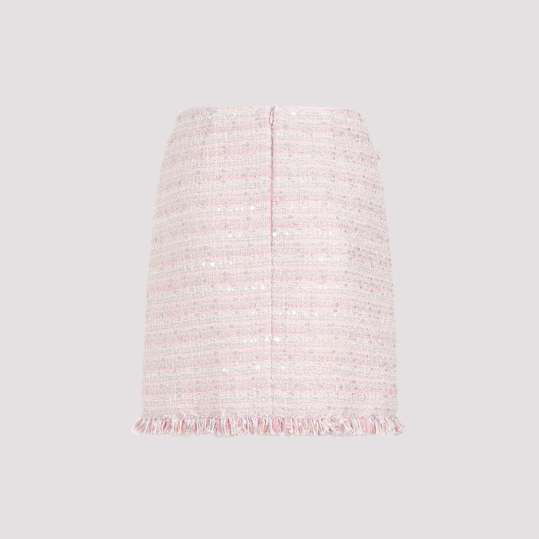 Pink Bouclé Mini Skirt-3