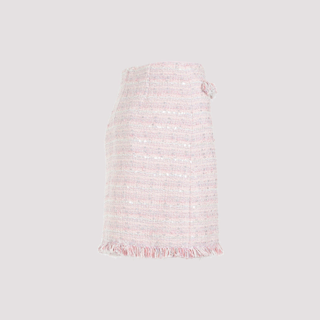 Pink Bouclé Mini Skirt-4