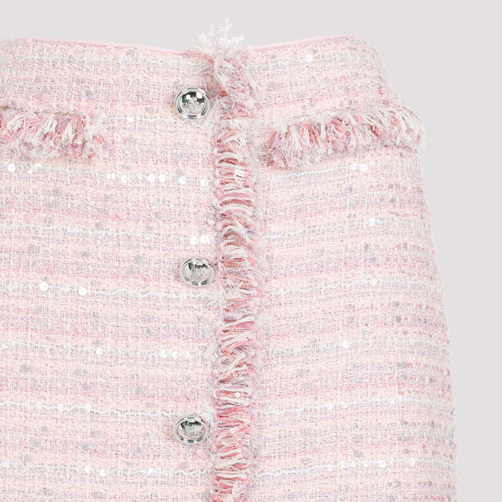 Pink Bouclé Mini Skirt-5