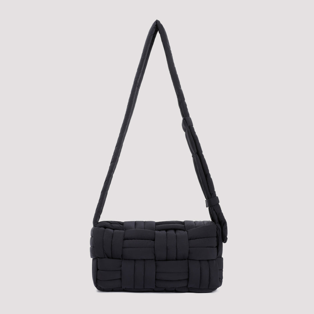 Black Tech Cassette Stitch Polyamide Shoulder Bag-3