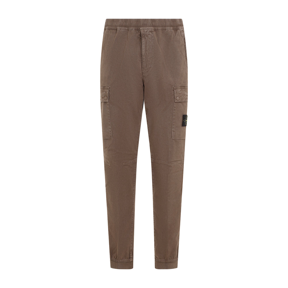 Brown Regular Tapered Cotton Pants-1