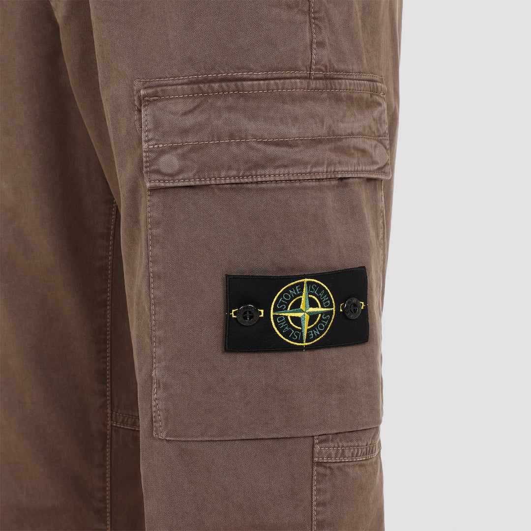 Brown Regular Tapered Cotton Pants-4