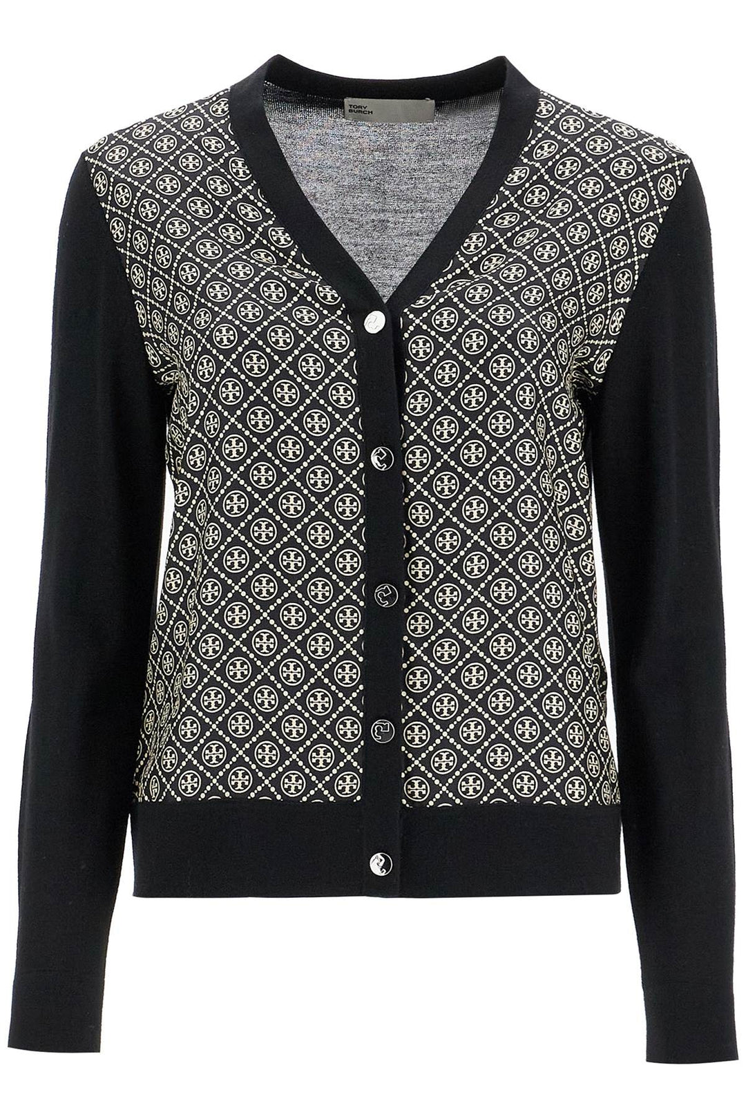 silk insert cardigan with eight-0