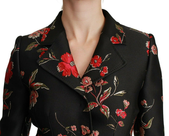 Elegant Floral Embroidered Trench Coat