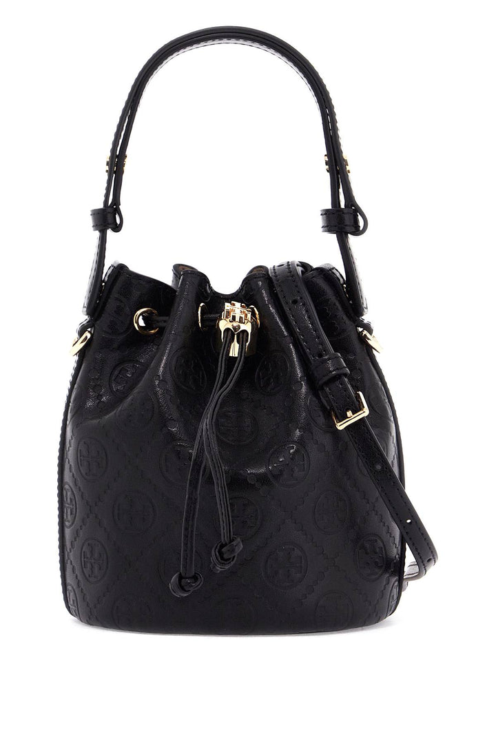 mini t monogram leather bucket bag-0