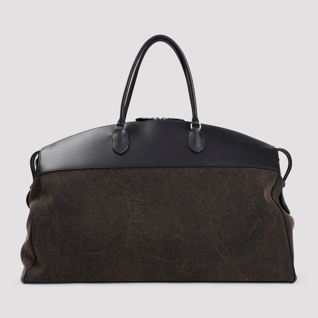 Black Calf Leather XL George Bag-3