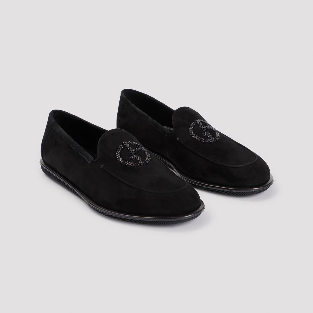 Black Goat Leather Slip-On Mules-4