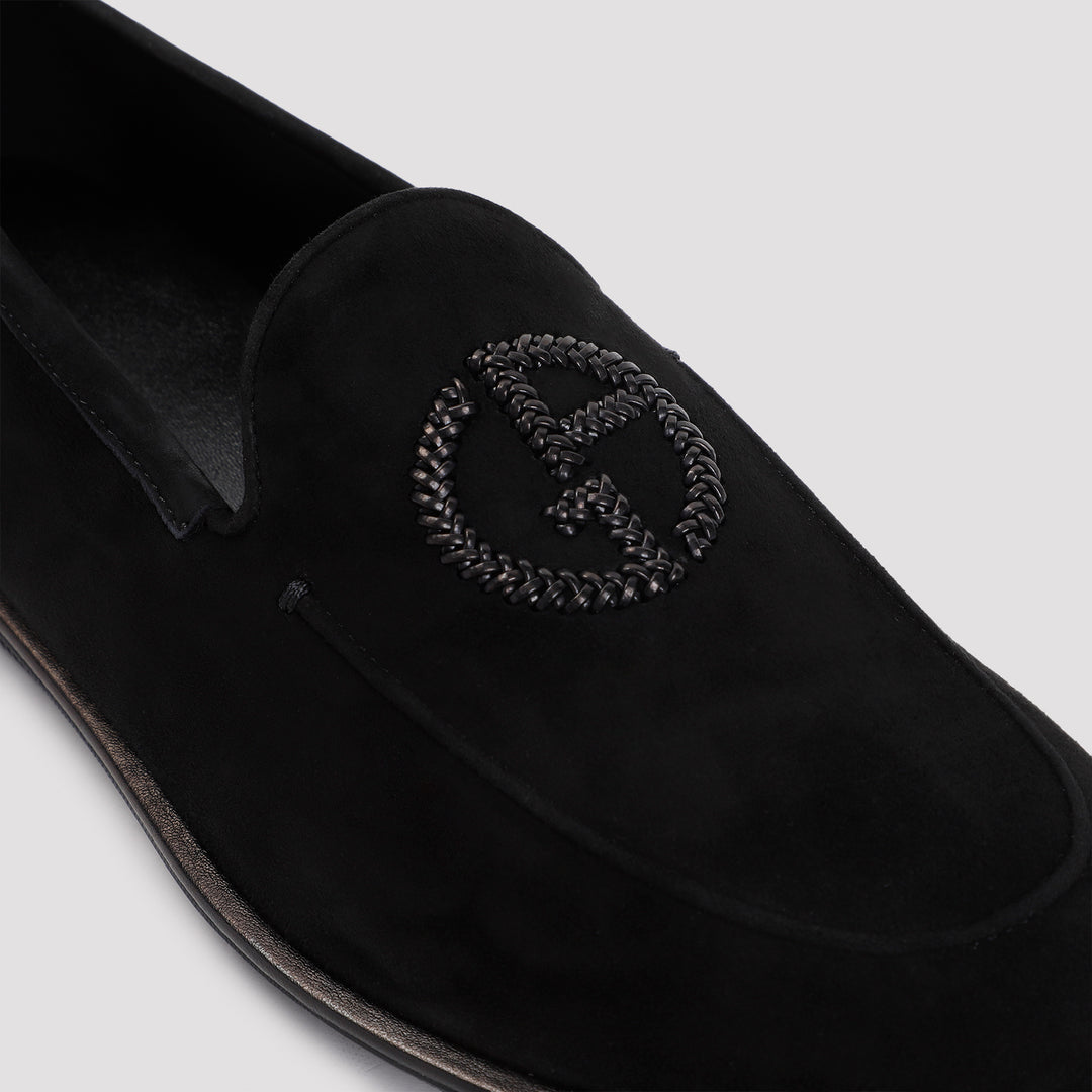 Black Goat Leather Slip-On Mules-5