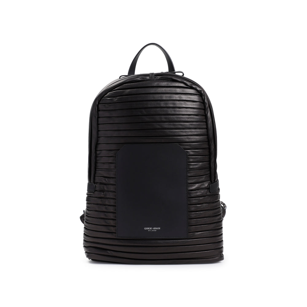 Black Lamb Leather Backpack-1