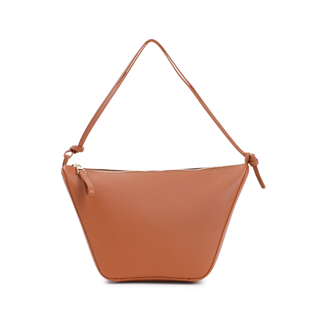 Tan Brown Calf Leather Hammock Hobo Mini Handbag-6