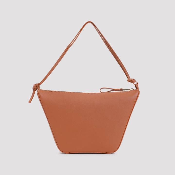 Tan Brown Calf Leather Hammock Hobo Mini Handbag-8