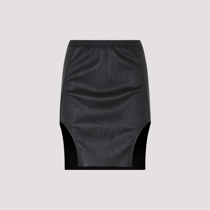 Black Leather Diana Mini Skirt-0