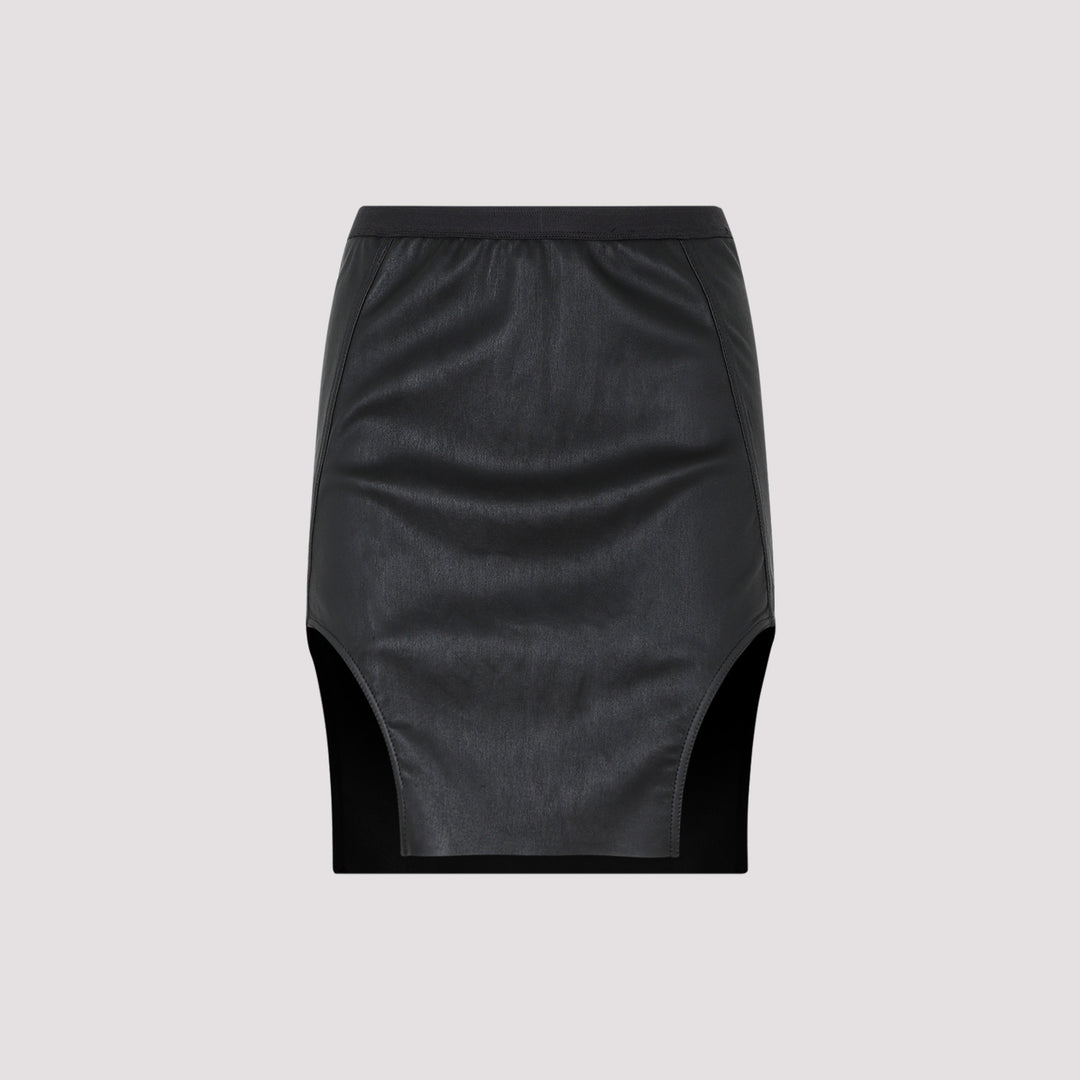 Black Leather Diana Mini Skirt-2