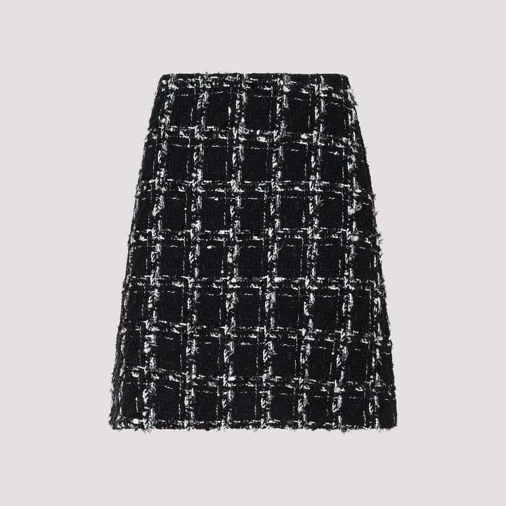 Black and White Polyester Mini Skirt-0