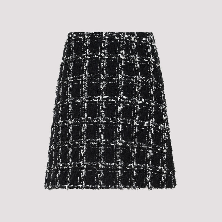 Black and White Polyester Mini Skirt-3