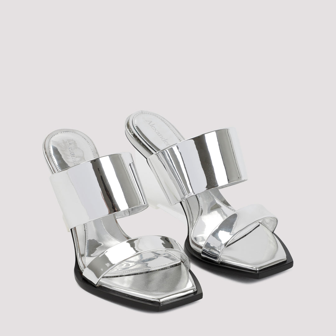 Silver Calf Leather Sandals-4